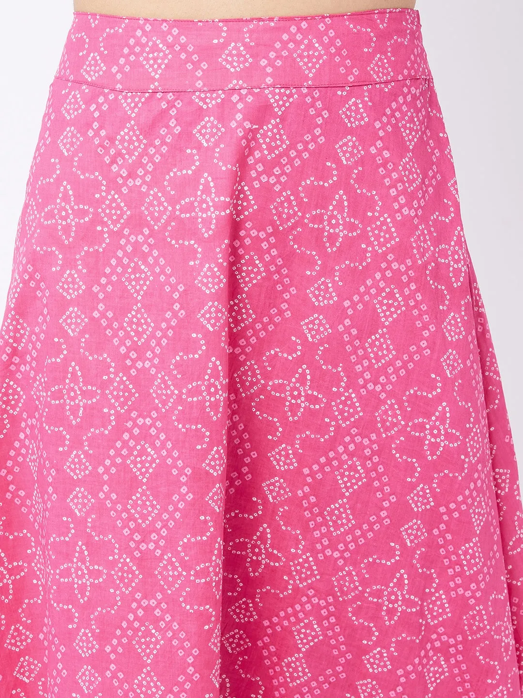Ruby Pink Side Slit Long Skirt