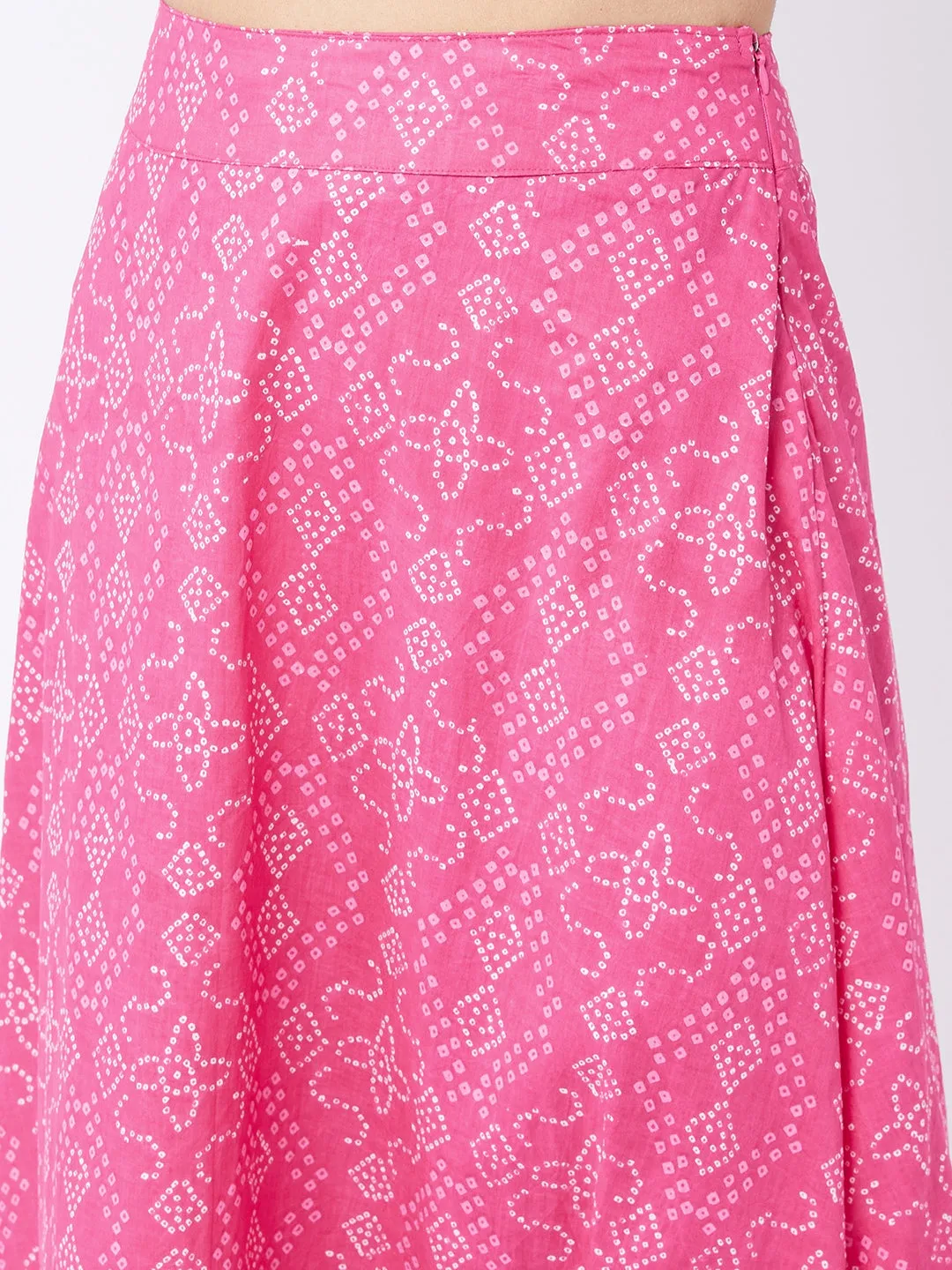 Ruby Pink Side Slit Long Skirt