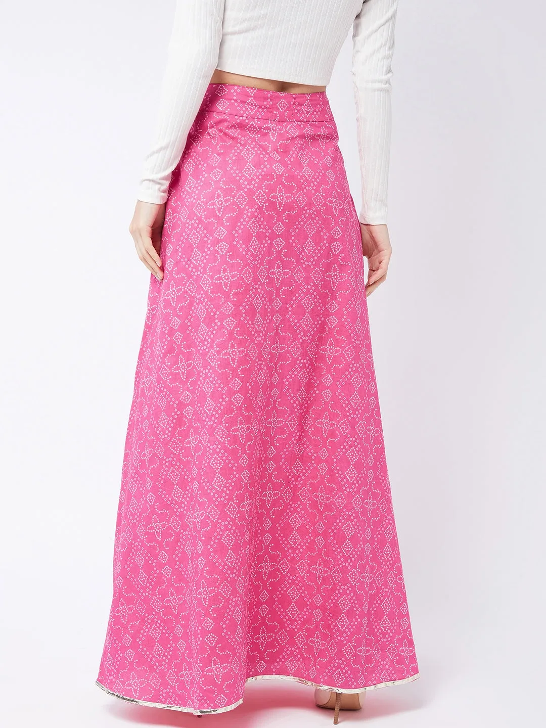 Ruby Pink Side Slit Long Skirt