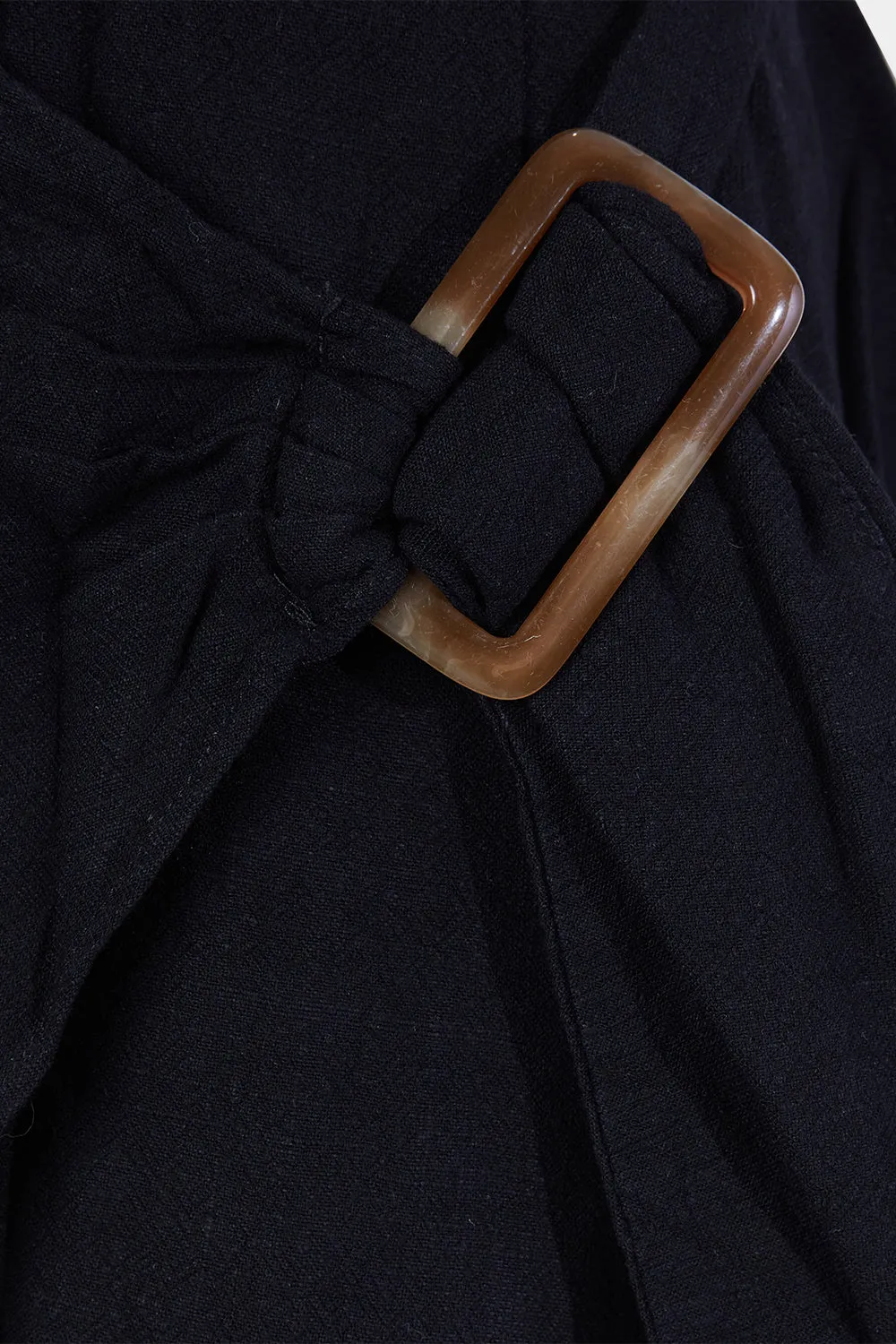 RUMOR Black Wrap Mini Skirt