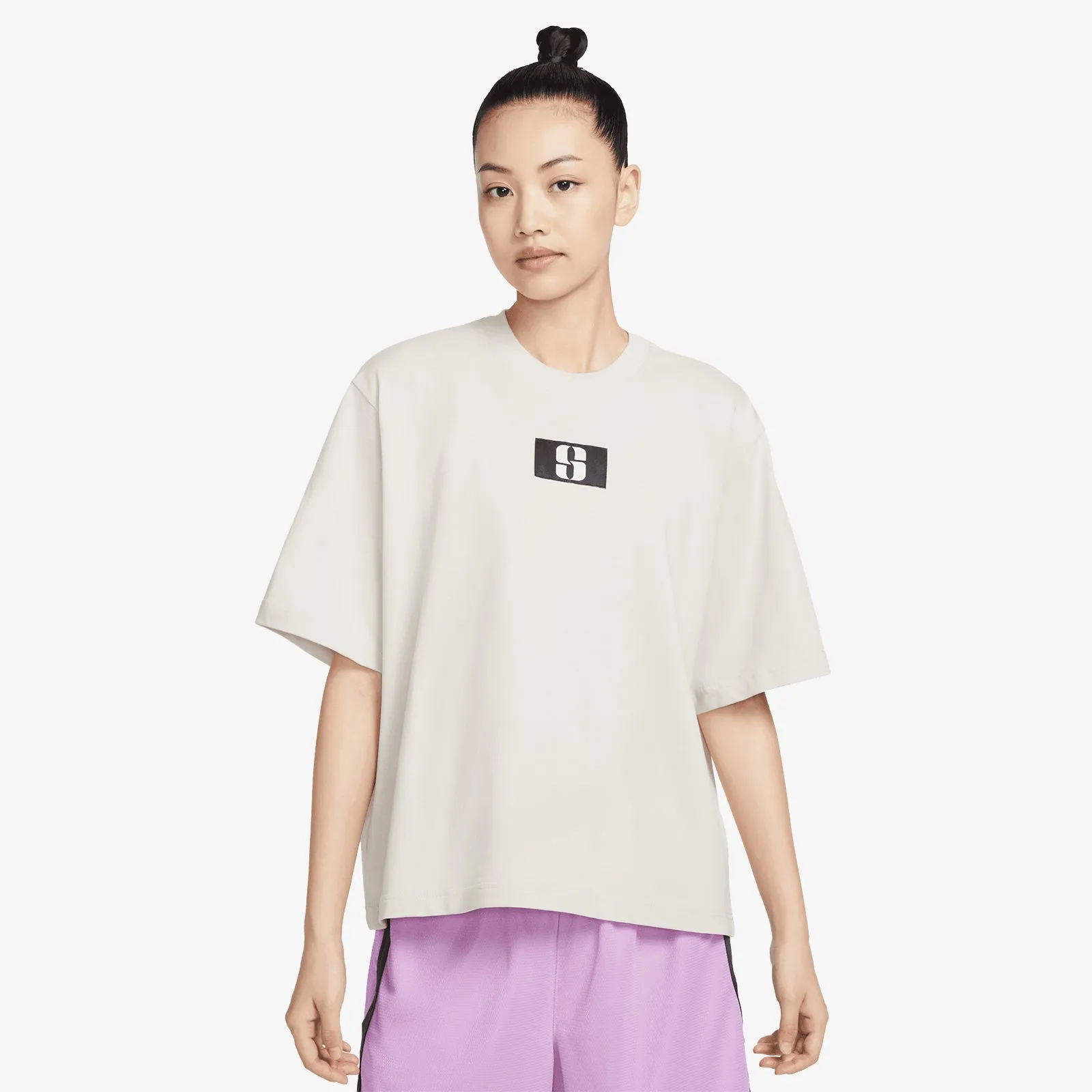 Sabrina Logo Boxy Women's T-Shirt - Light Bone