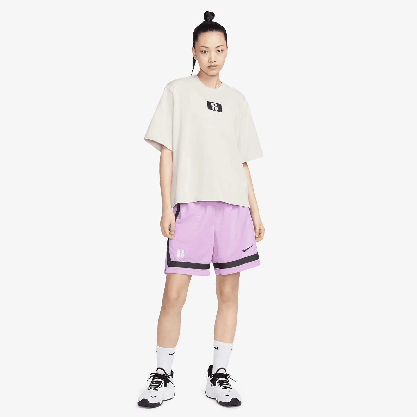 Sabrina Logo Boxy Women's T-Shirt - Light Bone