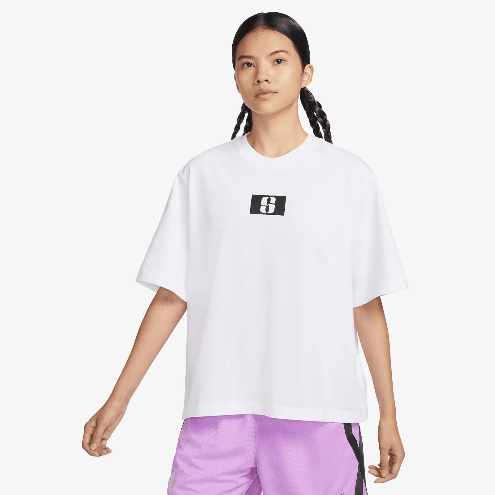 Sabrina Logo Boxy Women's T-Shirt - White