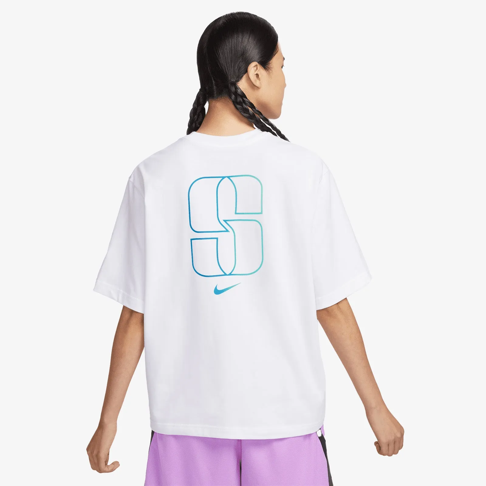 Sabrina Logo Boxy Women's T-Shirt - White