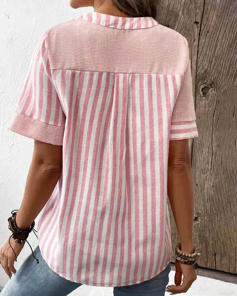 Sandra™ - Timeless Striped Elegance Top