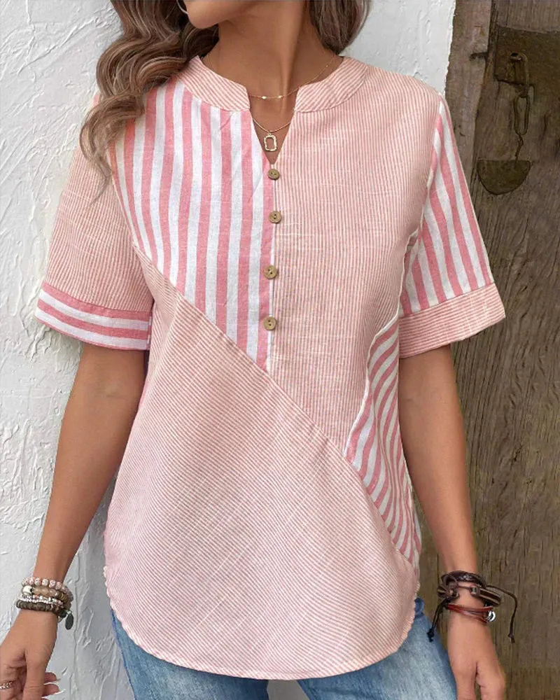 Sandra™ - Timeless Striped Elegance Top