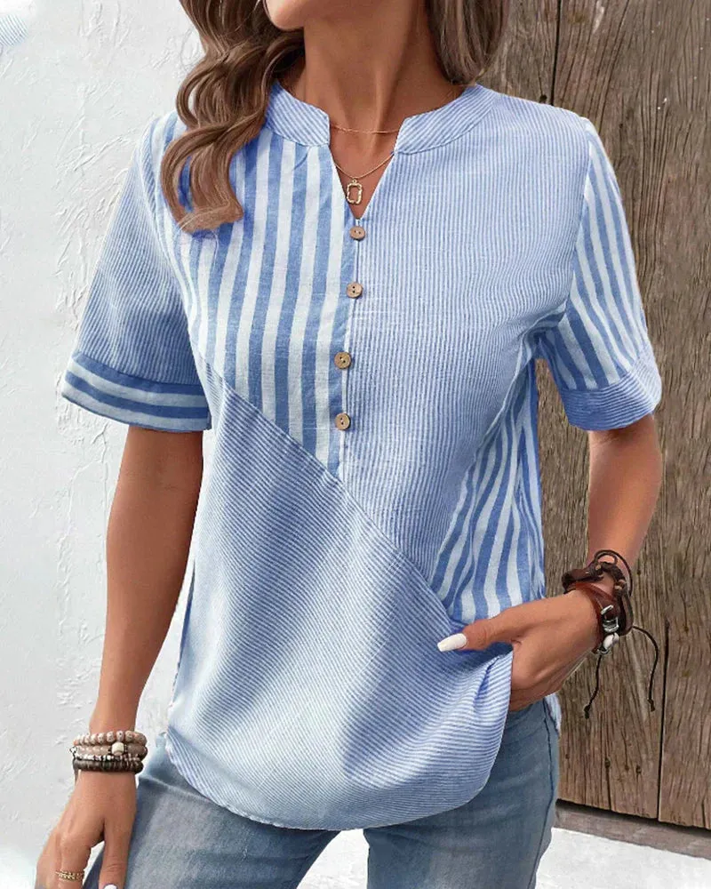 Sandra™ - Timeless Striped Elegance Top