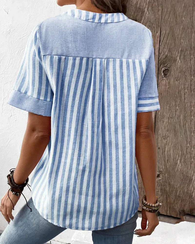 Sandra™ - Timeless Striped Elegance Top