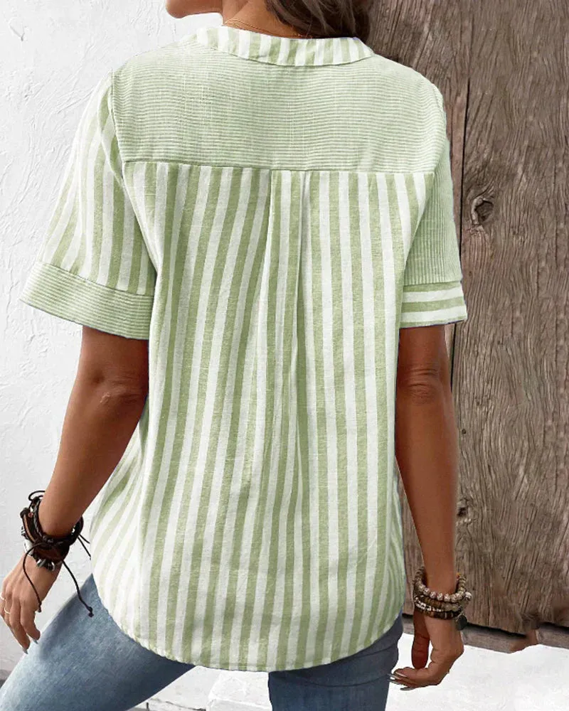 Sandra™ - Timeless Striped Elegance Top