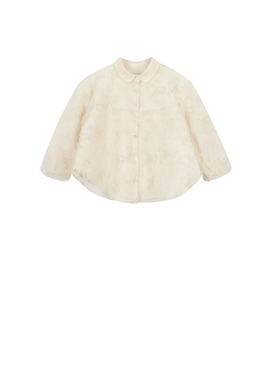 Shirt / jnby by JNBY Elegant Petals Mesh Top