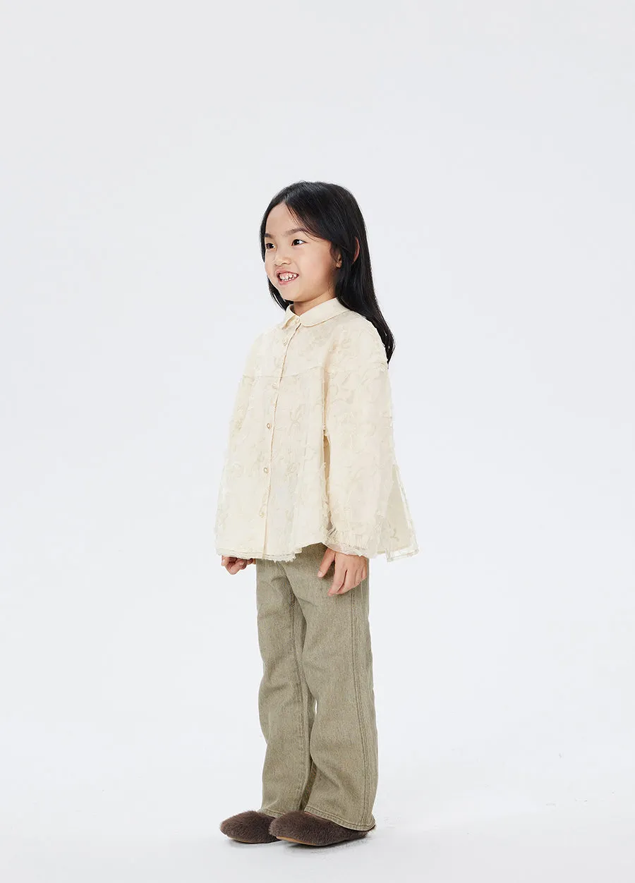 Shirt / jnby by JNBY Elegant Petals Mesh Top