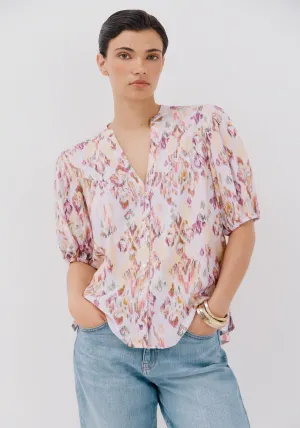 Short-Sleeved Blouse - Multicoloured