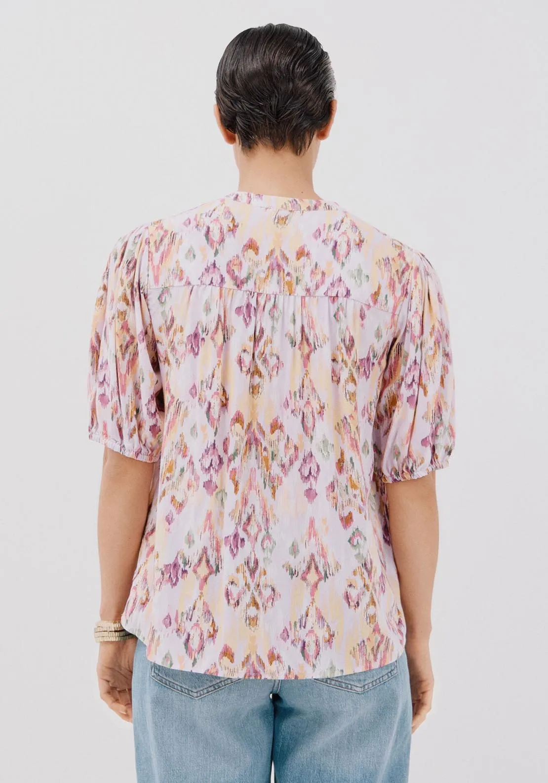 Short-Sleeved Blouse - Multicoloured