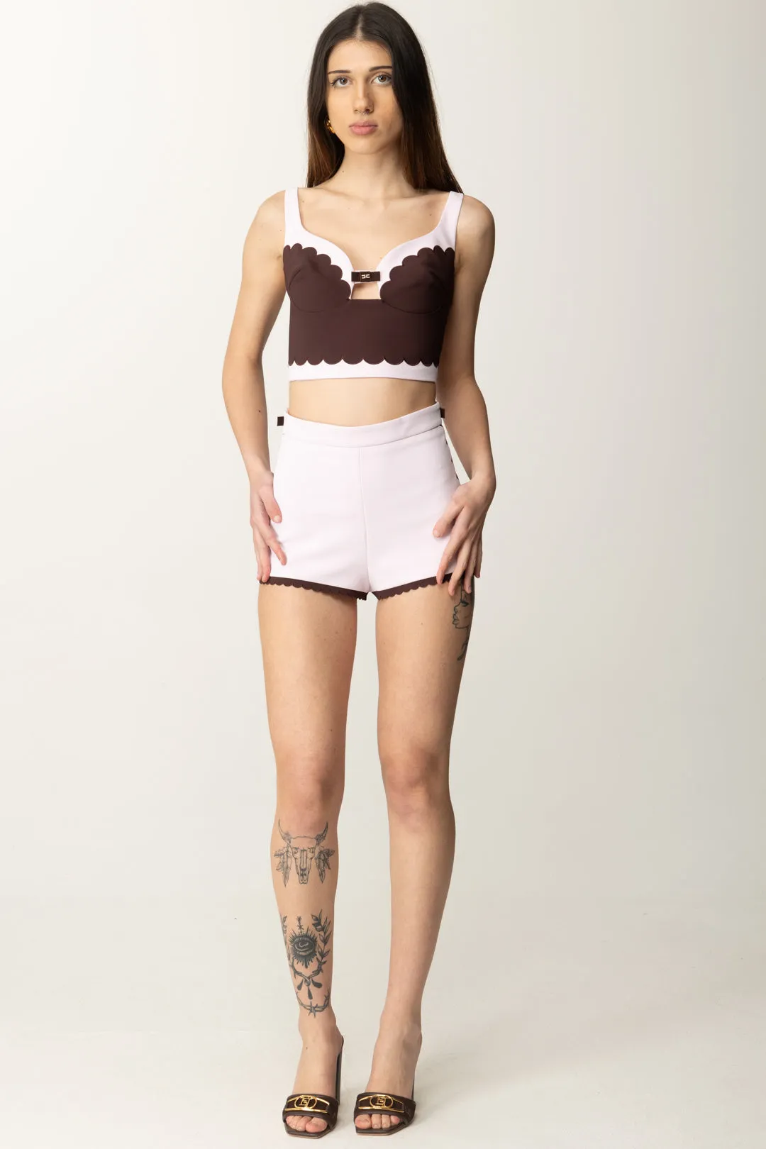 Shorts Stretch con Smerlo Ricamato