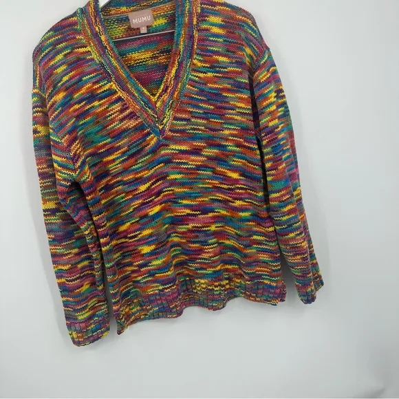 Show Me Your Mumu Gilligan Sweater Size Medium Colorful Space Dye Knit Boho