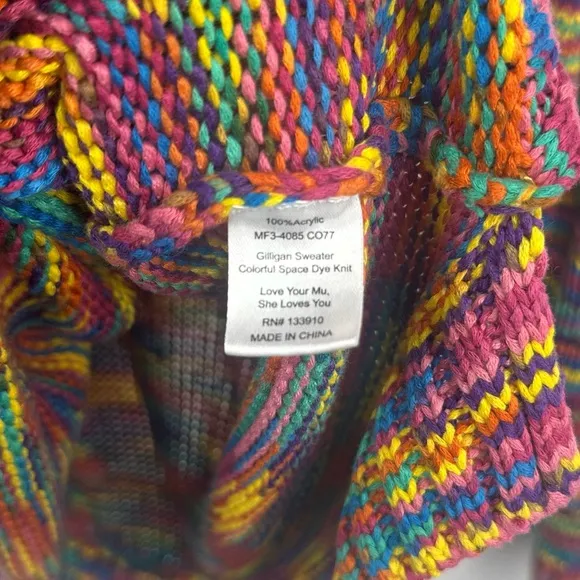 Show Me Your Mumu Gilligan Sweater Size Medium Colorful Space Dye Knit Boho