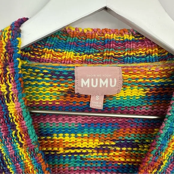 Show Me Your Mumu Gilligan Sweater Size Medium Colorful Space Dye Knit Boho