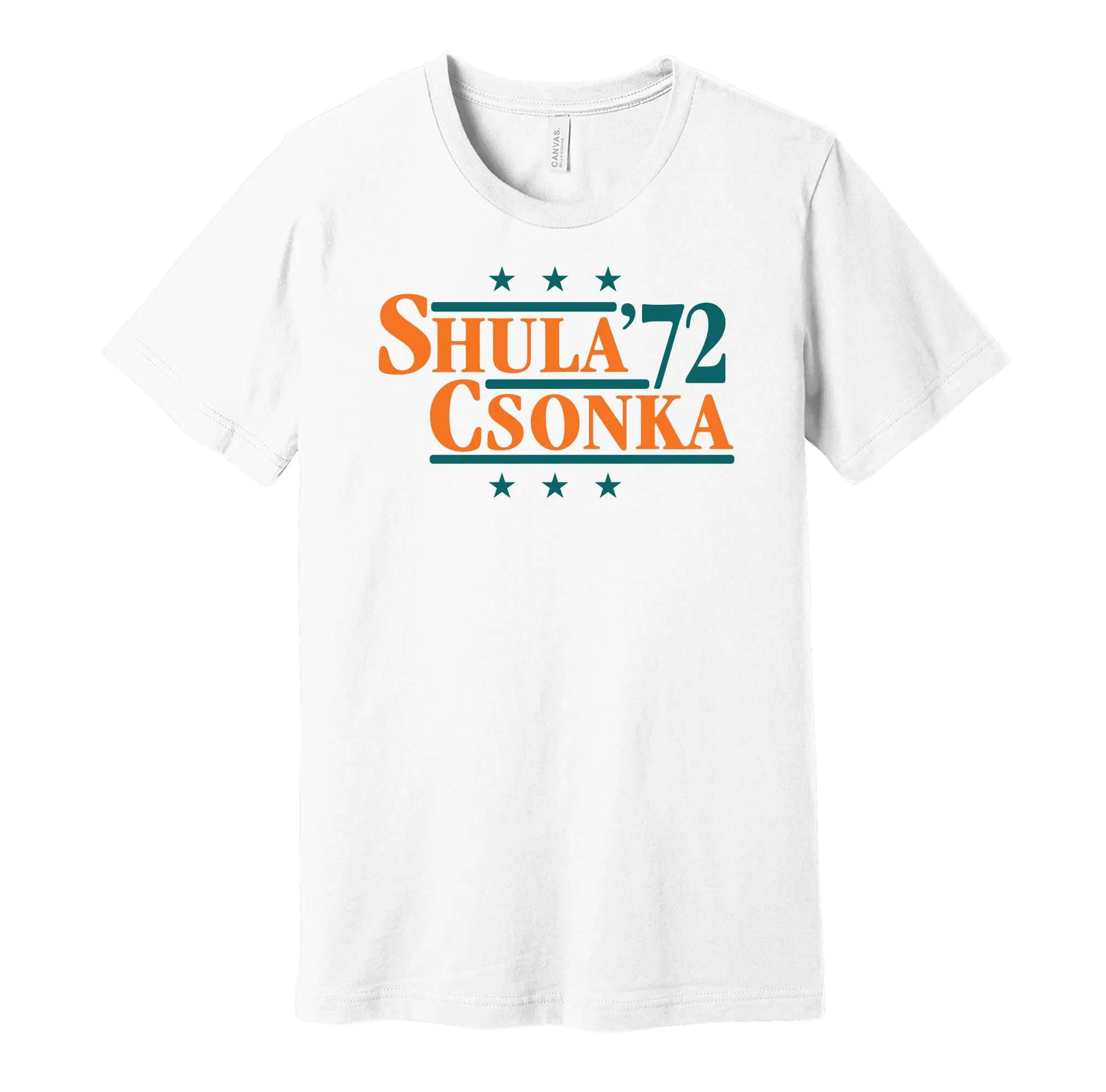 Shula & Csonka '72 - Miami Legends Political Campaign Parody T-Shirt - Hyper Than Hype Shirts