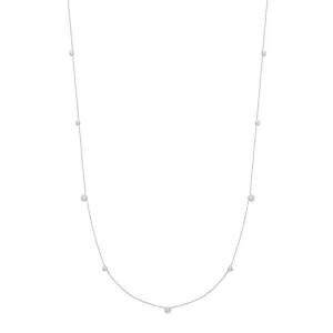 Silver Bezel Cubic Zirconia Station Necklace