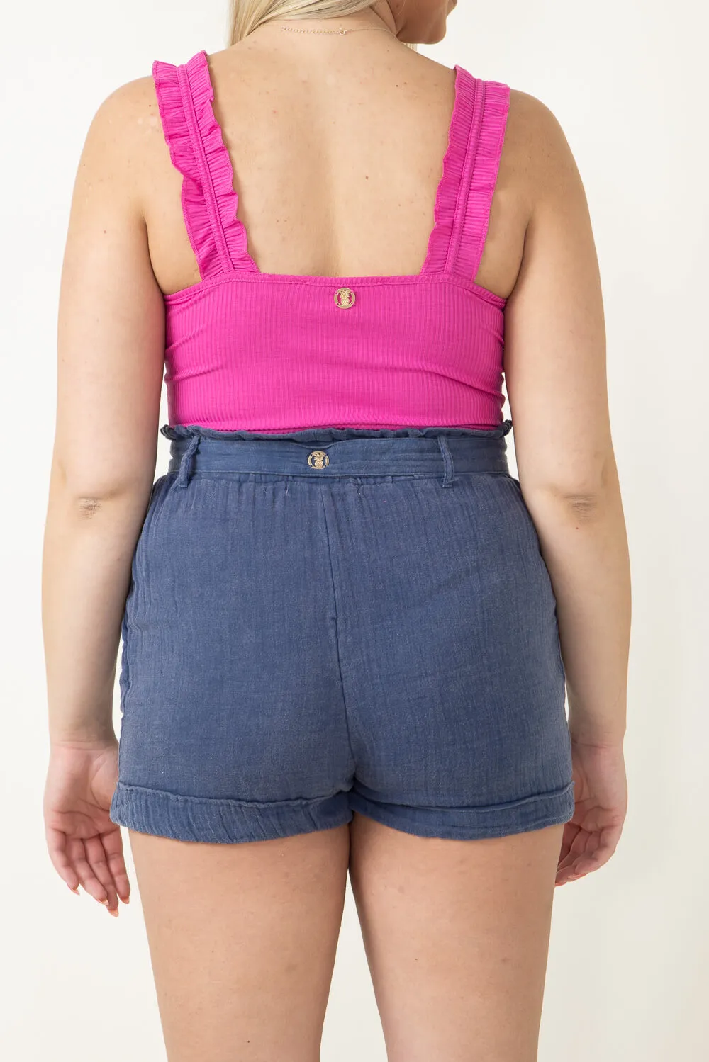 Simply Southern Gauze Shorts for Women in Blue | PP-0124-SHORT-GZE-INDIGO