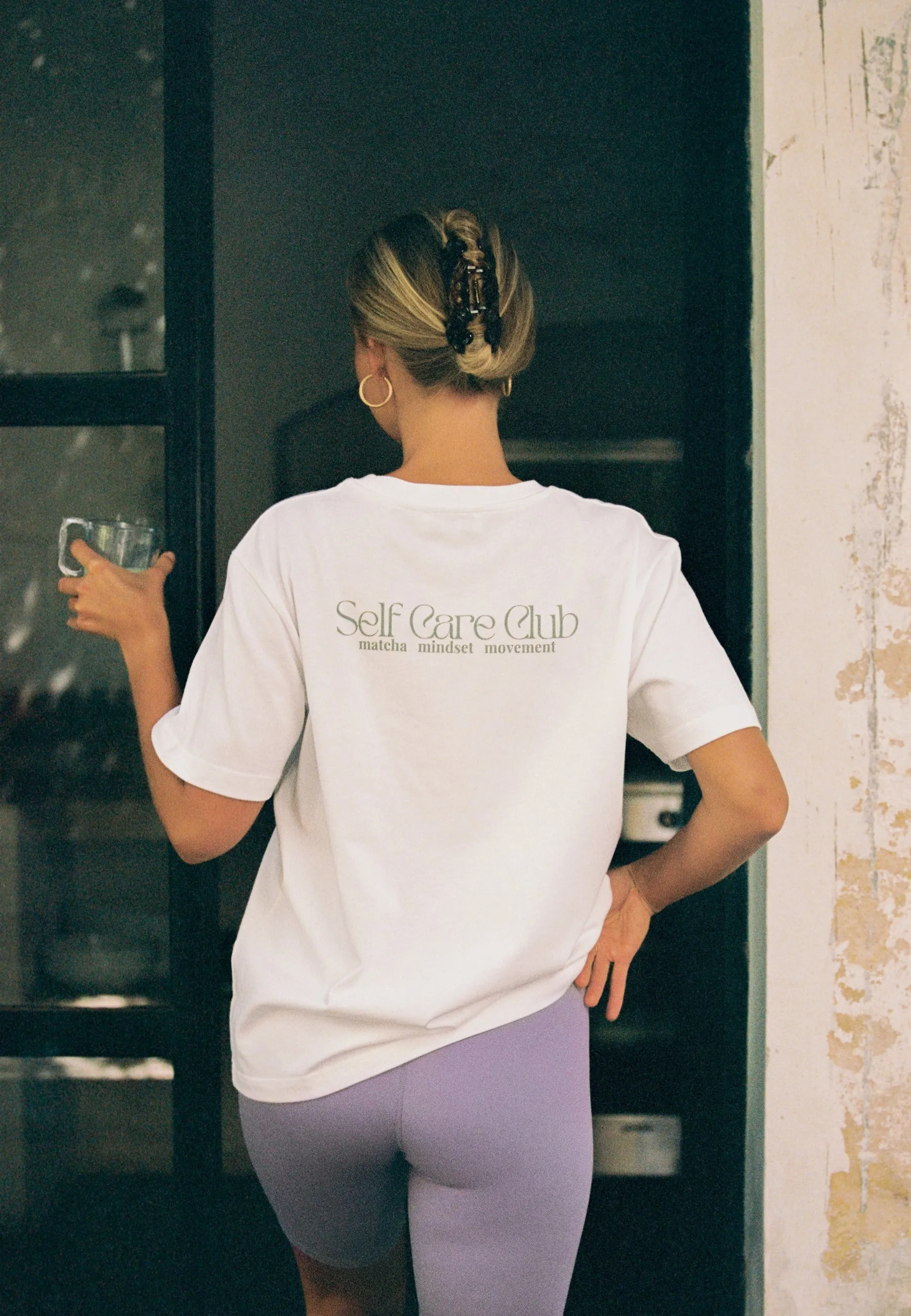 Sisterly Tribe Oversized T-shirt - White/Sage