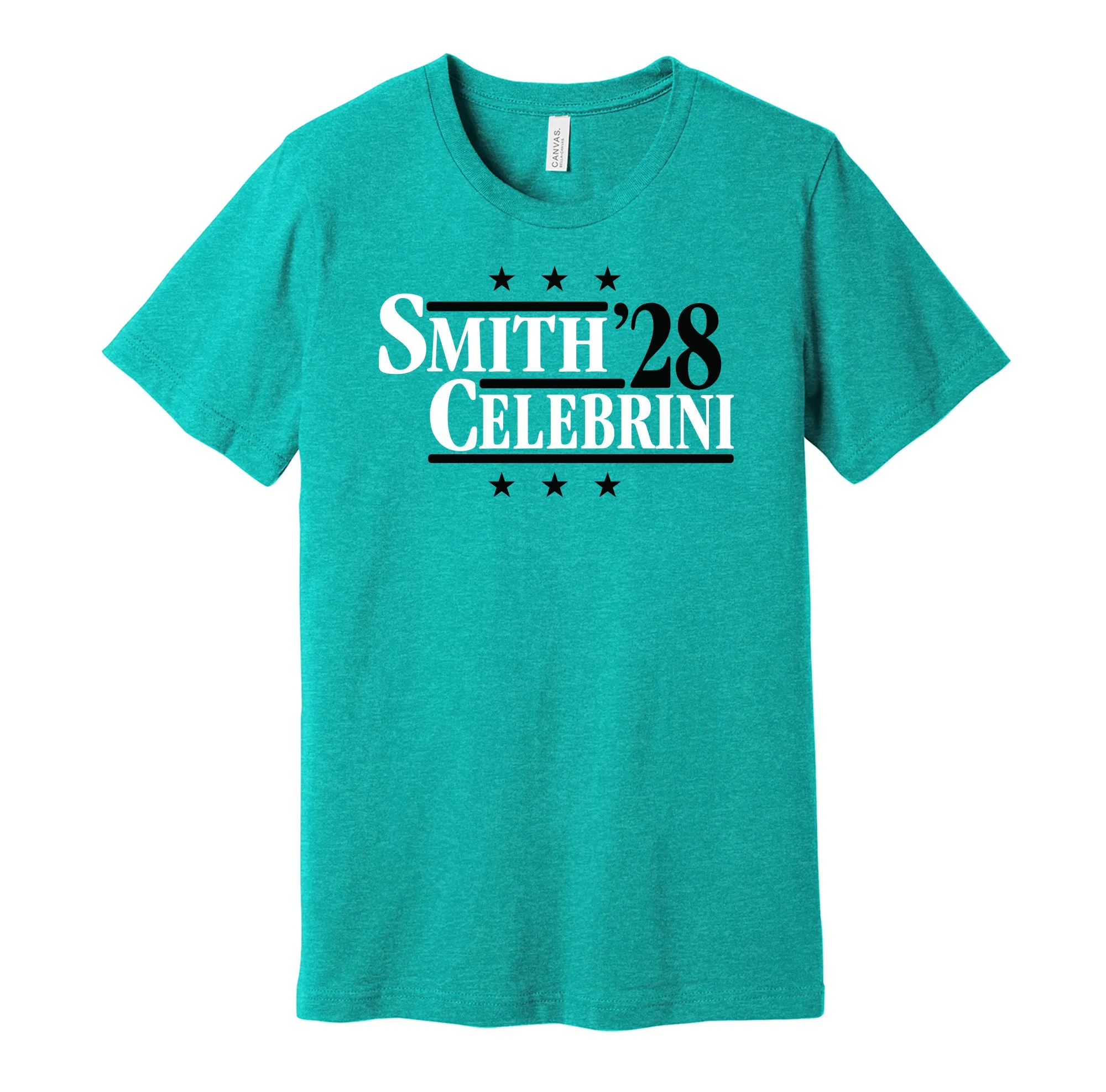 Smith & Celebrini '28 - San Jose Hockey Political Campaign Parody T-Shirt - Hyper Than Hype Shirts