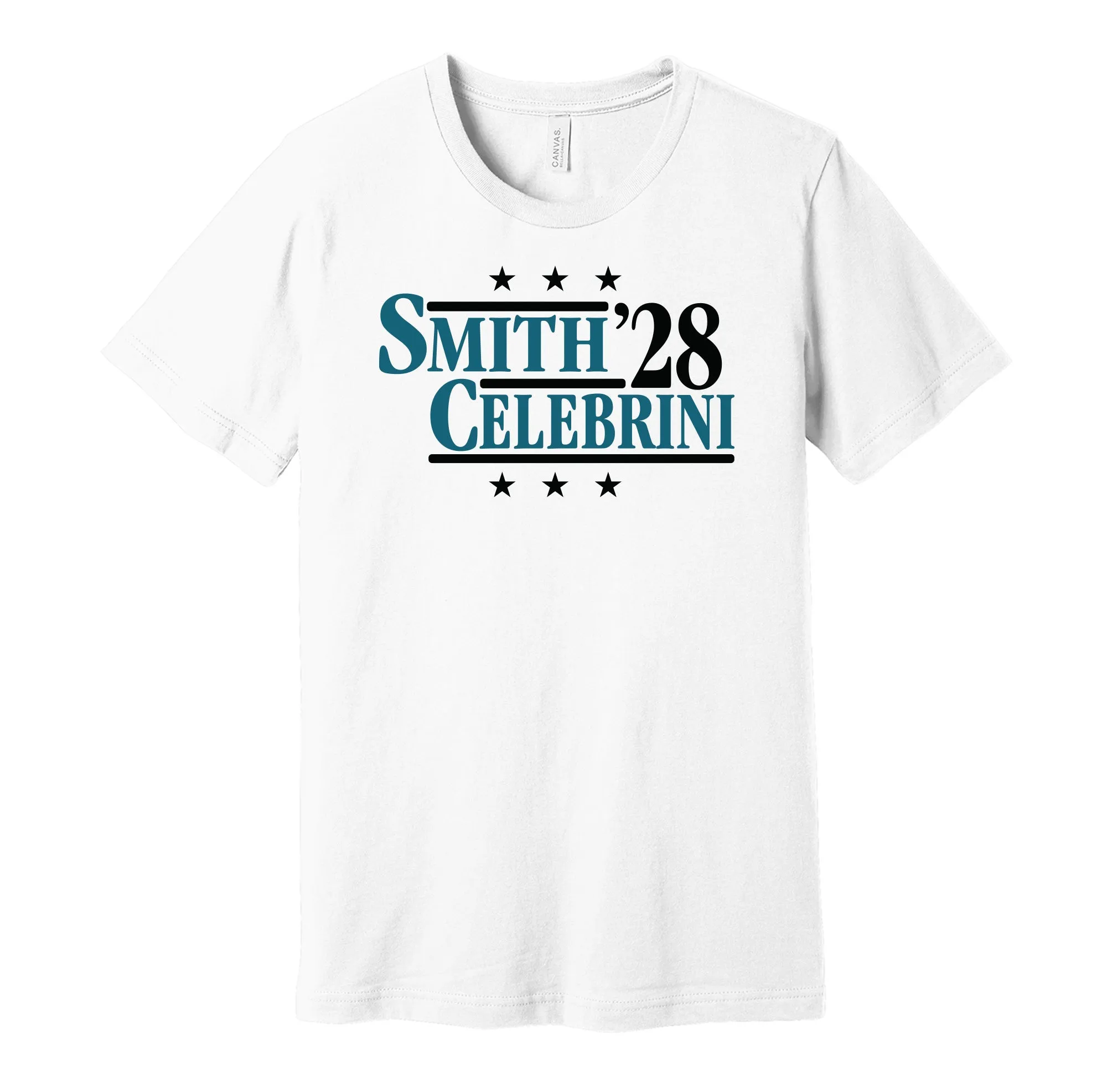 Smith & Celebrini '28 - San Jose Hockey Political Campaign Parody T-Shirt - Hyper Than Hype Shirts