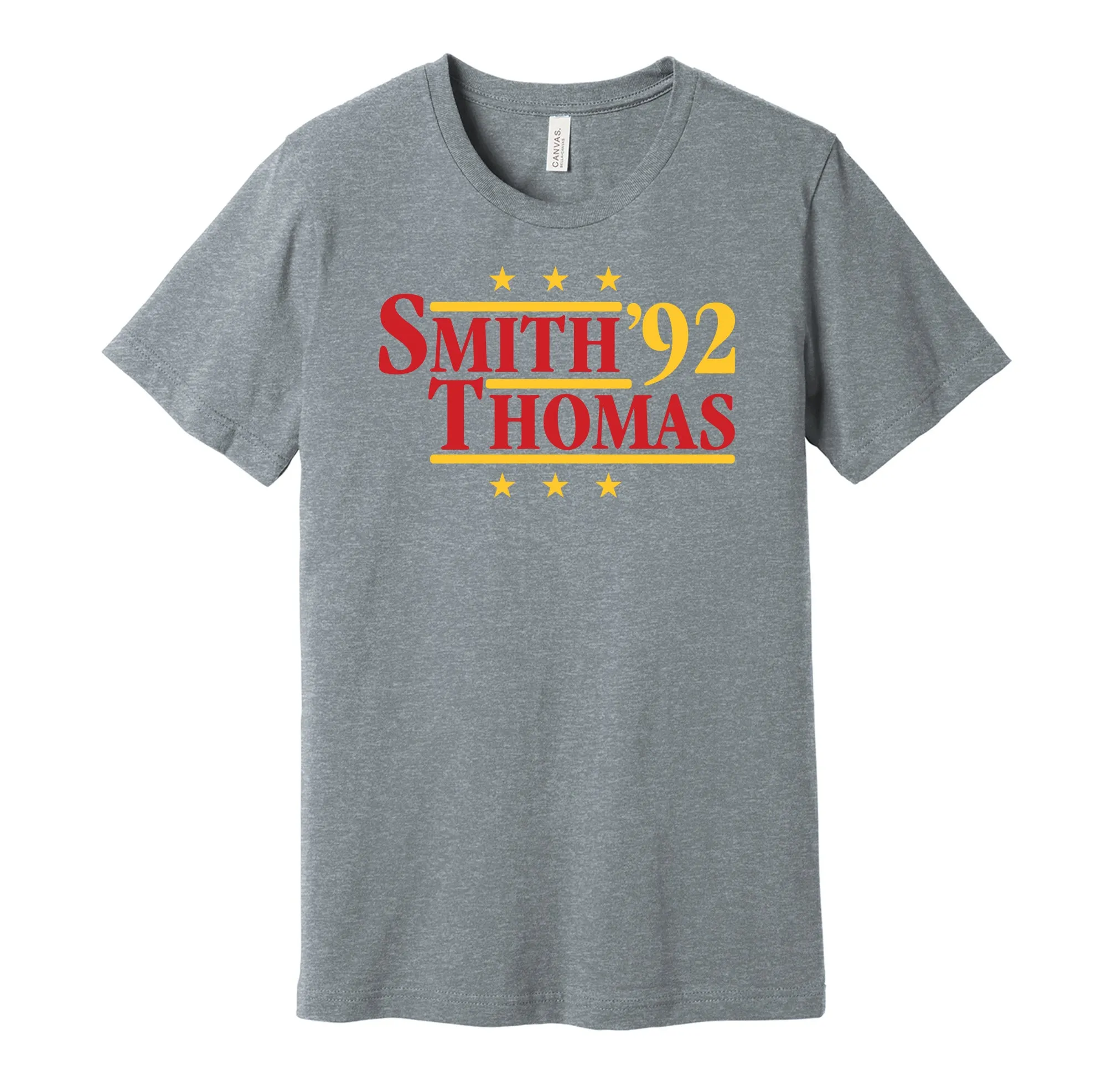 Smith & Thomas '92 - Kansas City Football Legends Political Campaign Parody T-Shirt - Hyper Than Hype Shirts