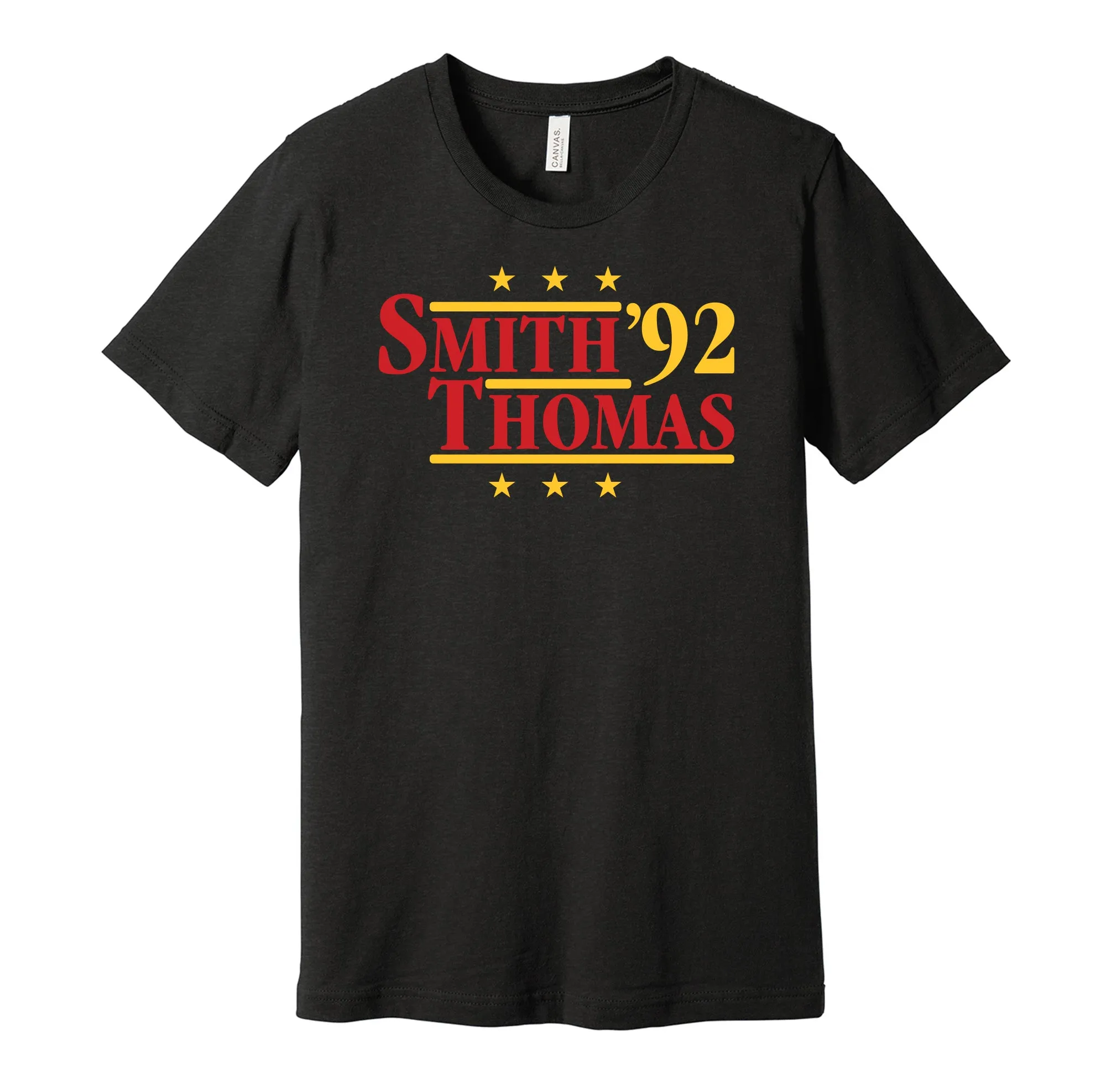Smith & Thomas '92 - Kansas City Football Legends Political Campaign Parody T-Shirt - Hyper Than Hype Shirts