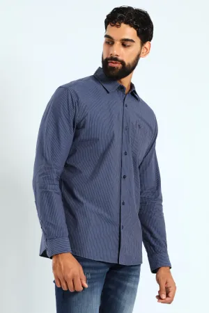 Soft Denim Stripe Shirt - Blue