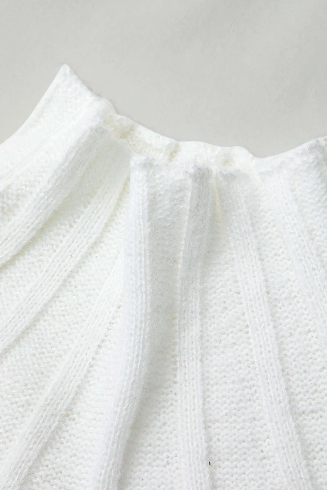Solid Mock Neck Structured Batwing Sleeve Sweater