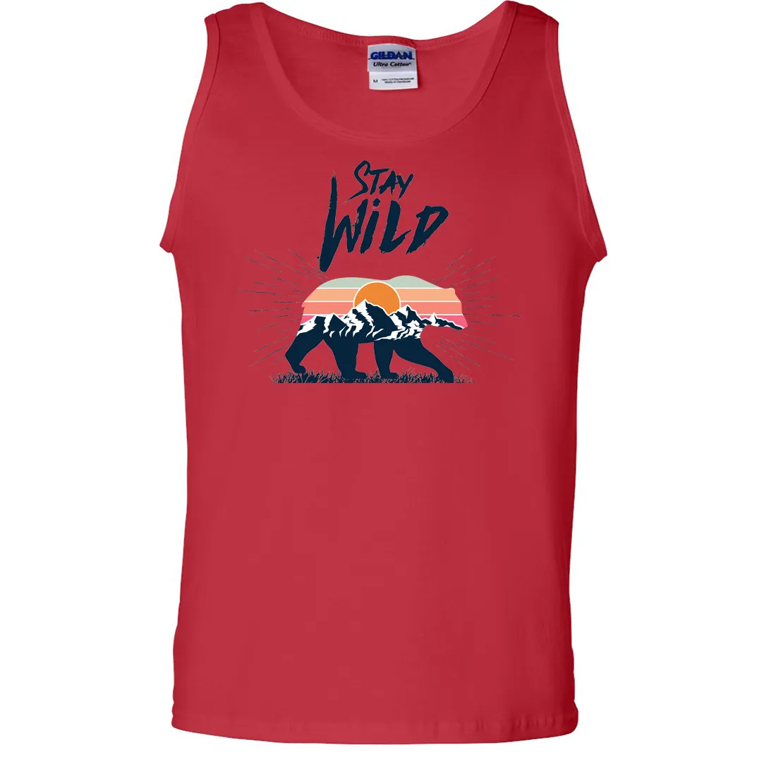 Stay Wild Sunset Bear Asst Colors Tank Top