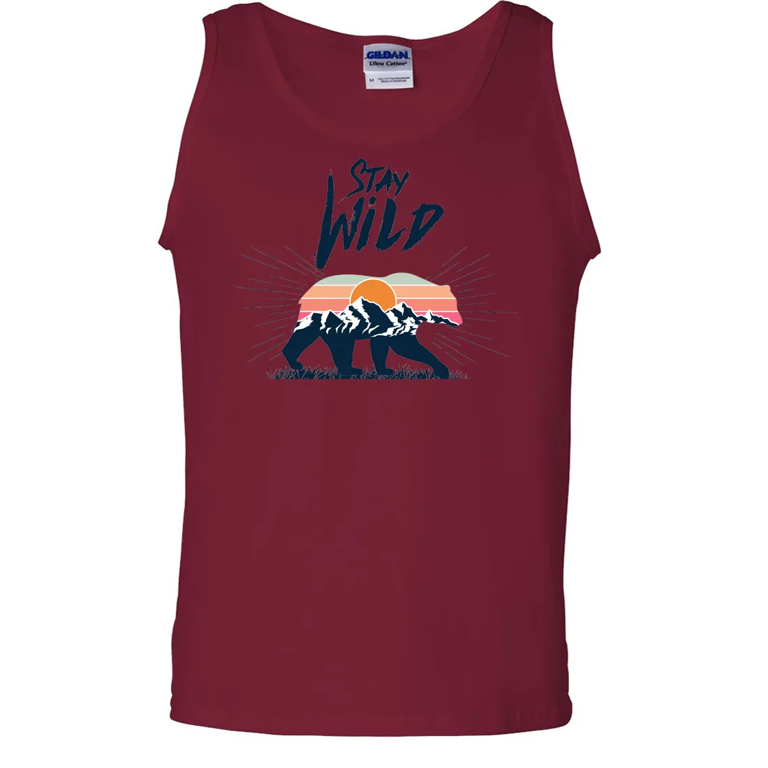 Stay Wild Sunset Bear Asst Colors Tank Top