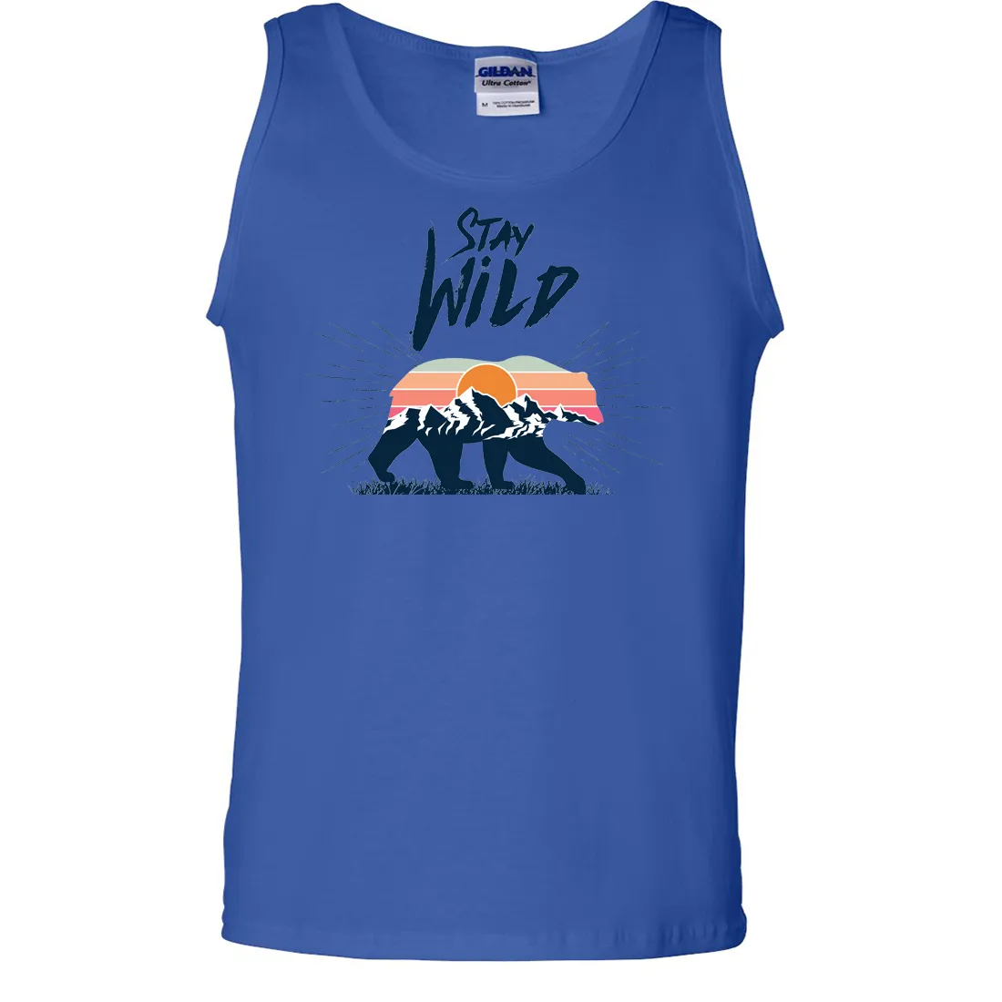 Stay Wild Sunset Bear Asst Colors Tank Top