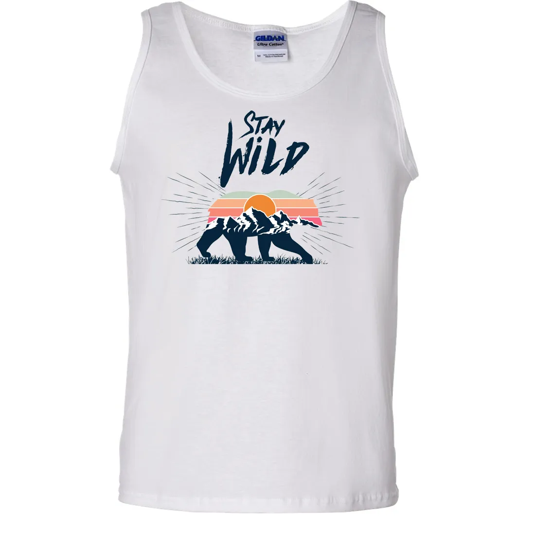 Stay Wild Sunset Bear Asst Colors Tank Top