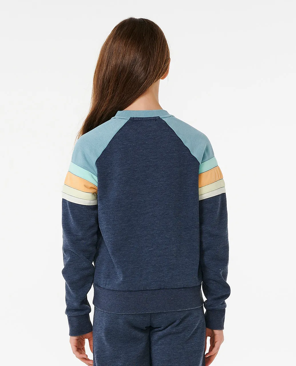 SURF REVIVAL RAGLAN CREW - GIRL - DARK NAVY (AGES 12 & 14)
