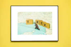T is for T-Rex Dinosaur // Vintage Alphabet Photograph Series