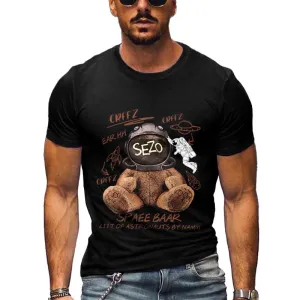 T-shirt en coton imprimé ours vintage