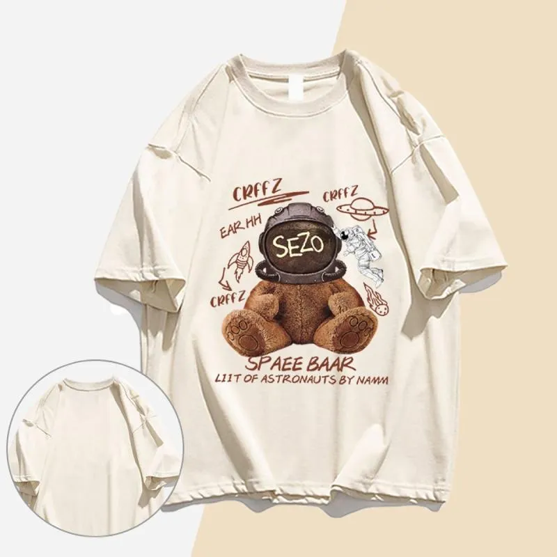 T-shirt en coton imprimé ours vintage