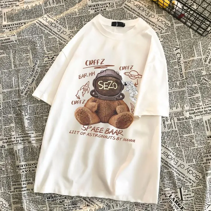 T-shirt en coton imprimé ours vintage
