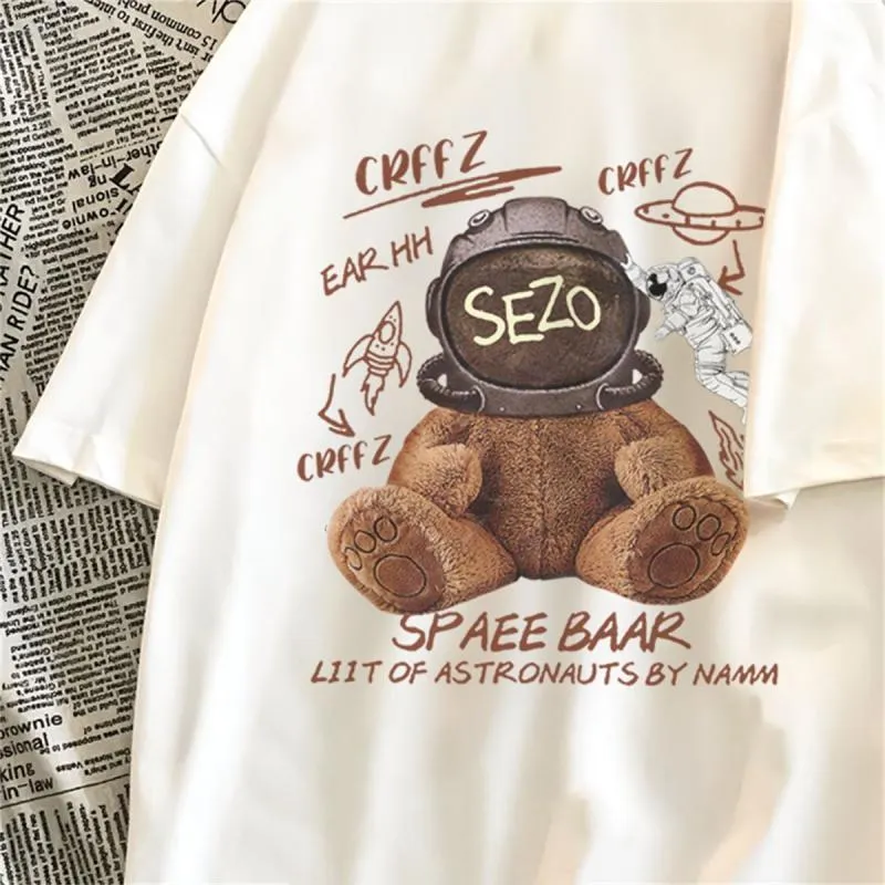 T-shirt en coton imprimé ours vintage