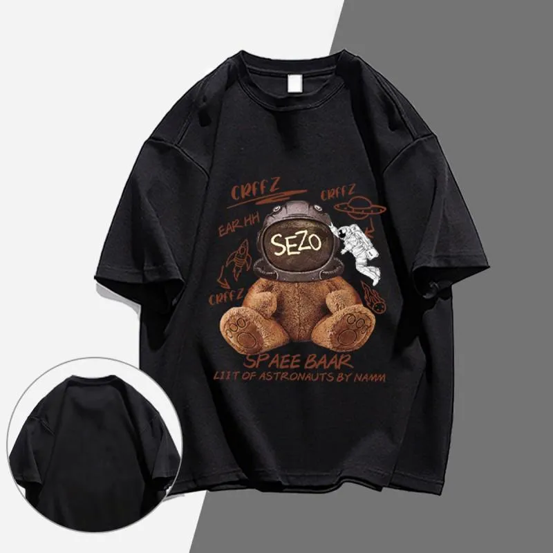 T-shirt en coton imprimé ours vintage
