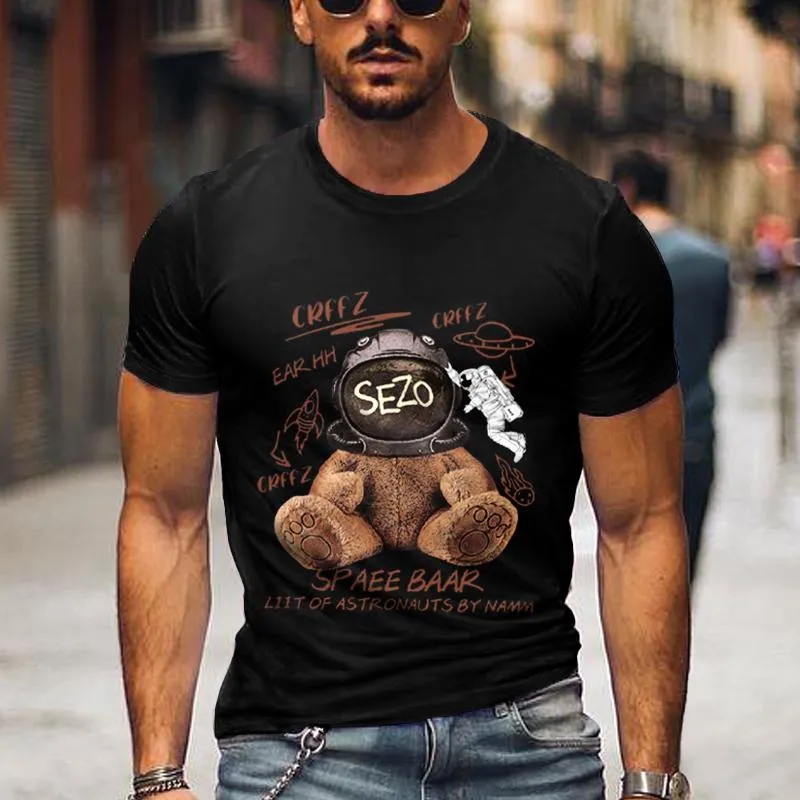 T-shirt en coton imprimé ours vintage