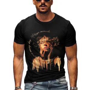T-shirt imprimé de figures abstraites vintage