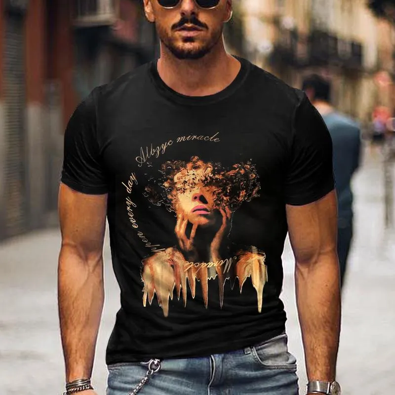 T-shirt imprimé de figures abstraites vintage