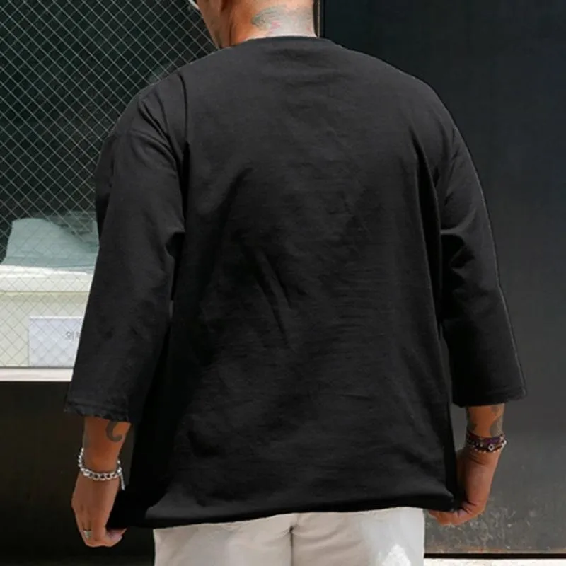 T-shirt vintage à col rond pour homme