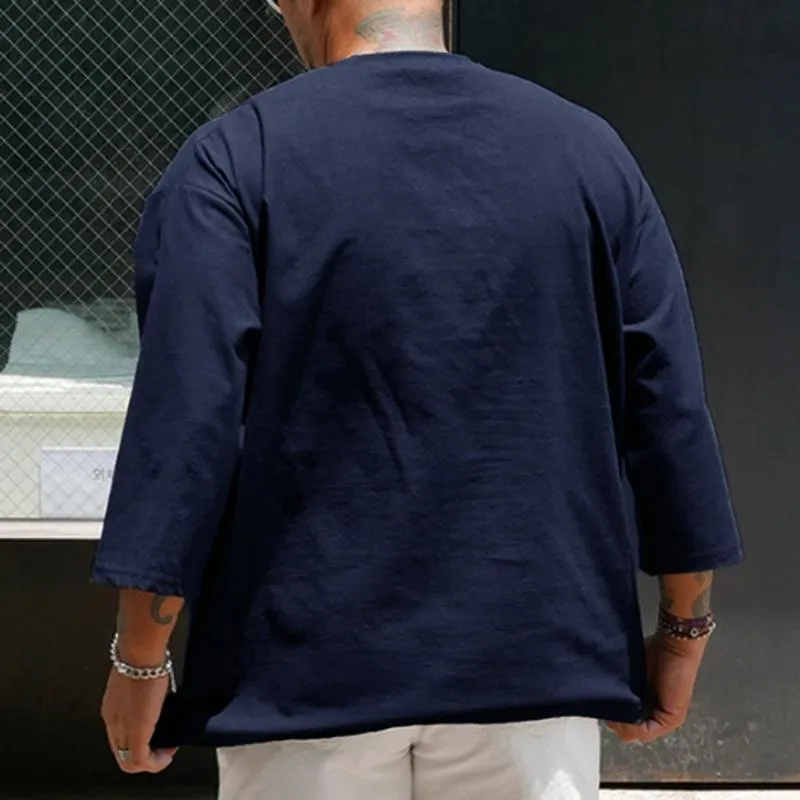 T-shirt vintage à col rond pour homme