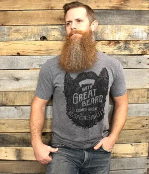 T-Shirt - With Great Beard, Comes Great Responsibility