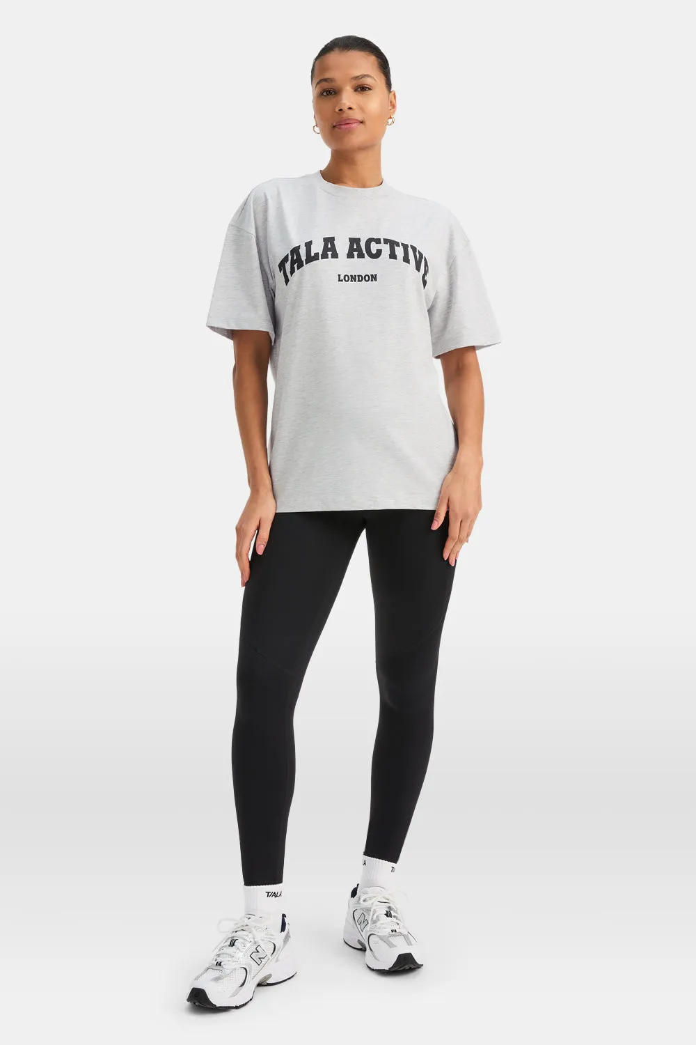 TALA ACTIVE LOGO TEE - GREY MARL