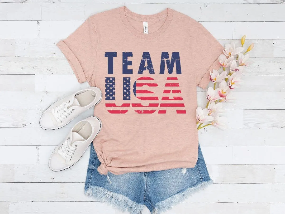 Team USA Olympics  America Patriotic 4th of July T Shirt